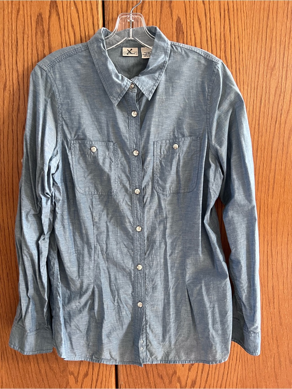 L.L. Bean Light Blue Chambray Button-Down Shirt